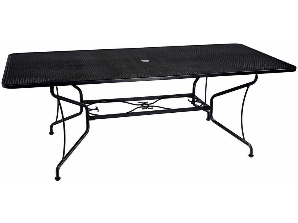 Woodard 190309  Premium Mesh Top RTA 42 inch x 84 inch Rectangular Umbrella Table 8 Spoke