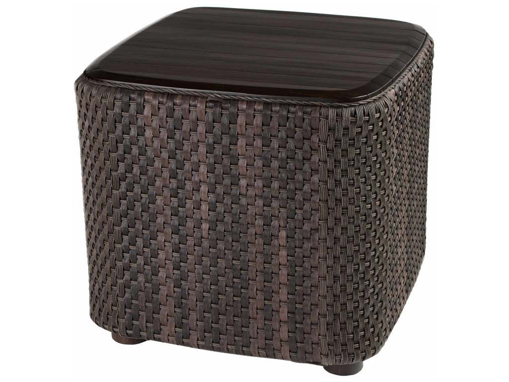 Woodard S530201 Aruba End Table with Teak Top