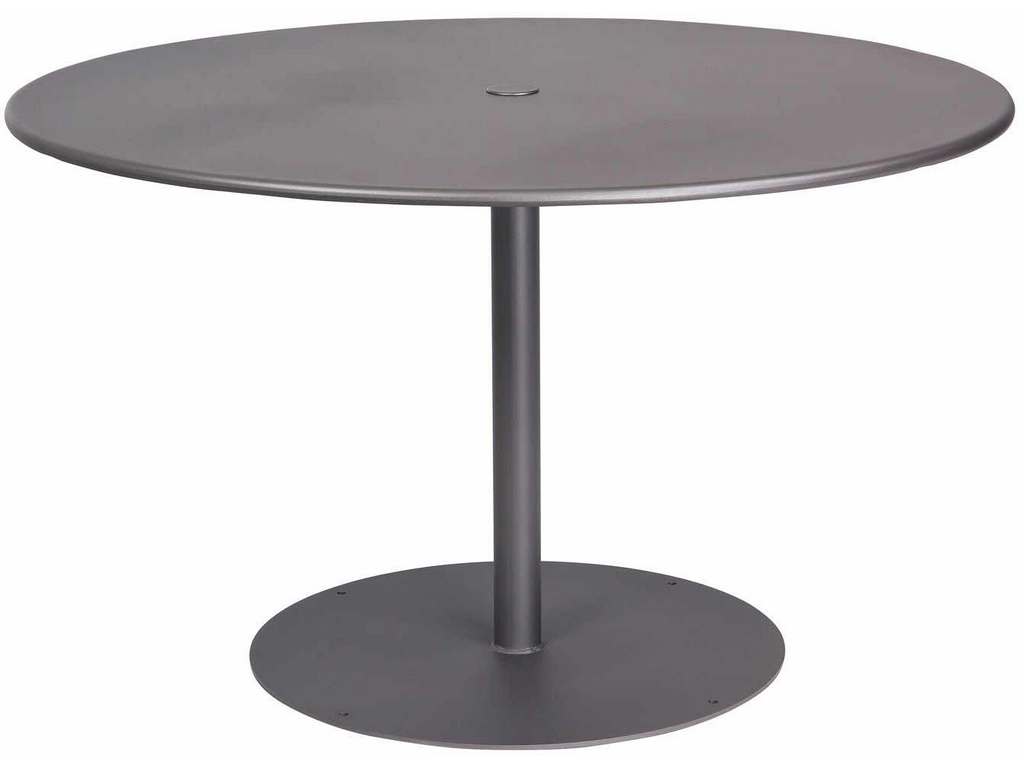 Woodard 13L3RU48  Solid Iron 48 inch Round ADA Umbrella Table with Pedestal Base