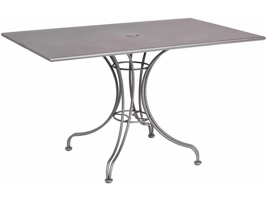Woodard 13L4TU48  Solid Iron 48 inch x 30 inch Rectangular Umbrella Table with Universal Base
