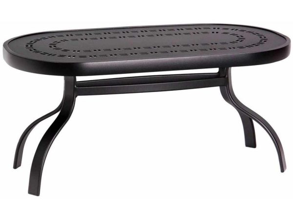 Woodard 820452A  Deluxe 19 inch x 37 inch Rectangular Coffee Table with Trellis Top