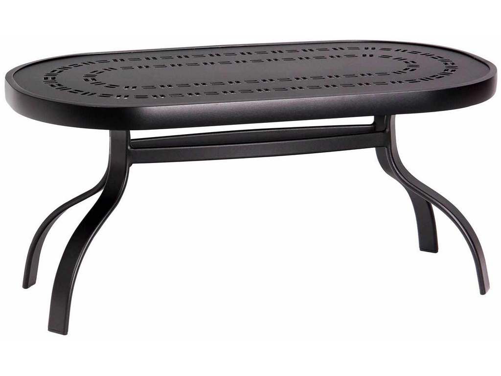 Woodard 820452A  Deluxe 19 inch x 37 inch Rectangular Coffee Table with Trellis Top