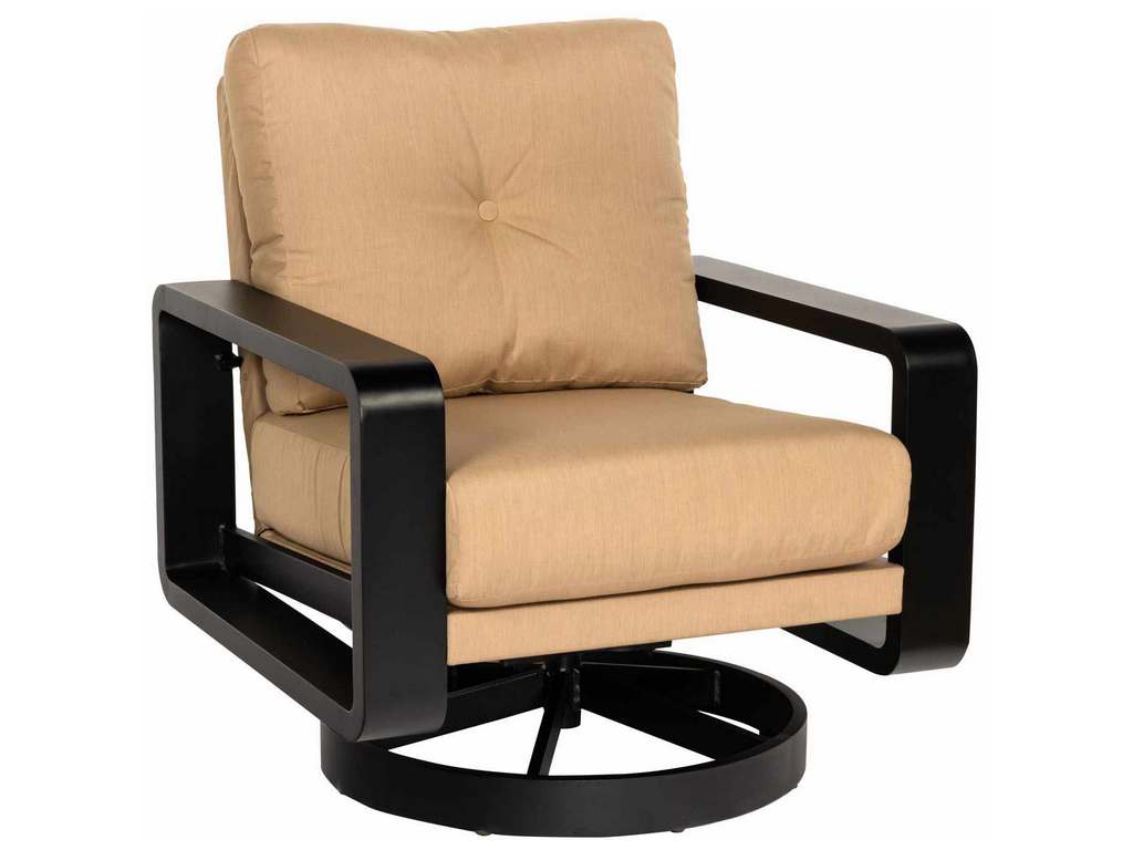 Woodard 7D0877 Vale   Swivel Lounge Chair with Upholstered Back