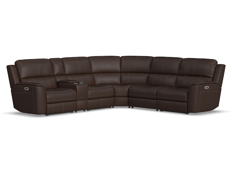 Flexsteel Furniture 1041-SECTPH Henry Power Reclining Sectional with Power Headrests and Lumbar