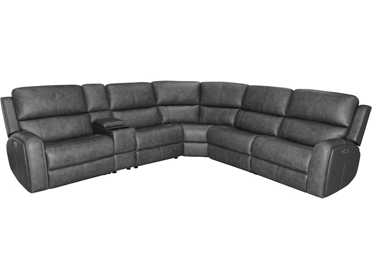 Flexsteel Furniture 1043-SECTPH Linden Power Reclining Sectional with Power Headrests and Lumbar
