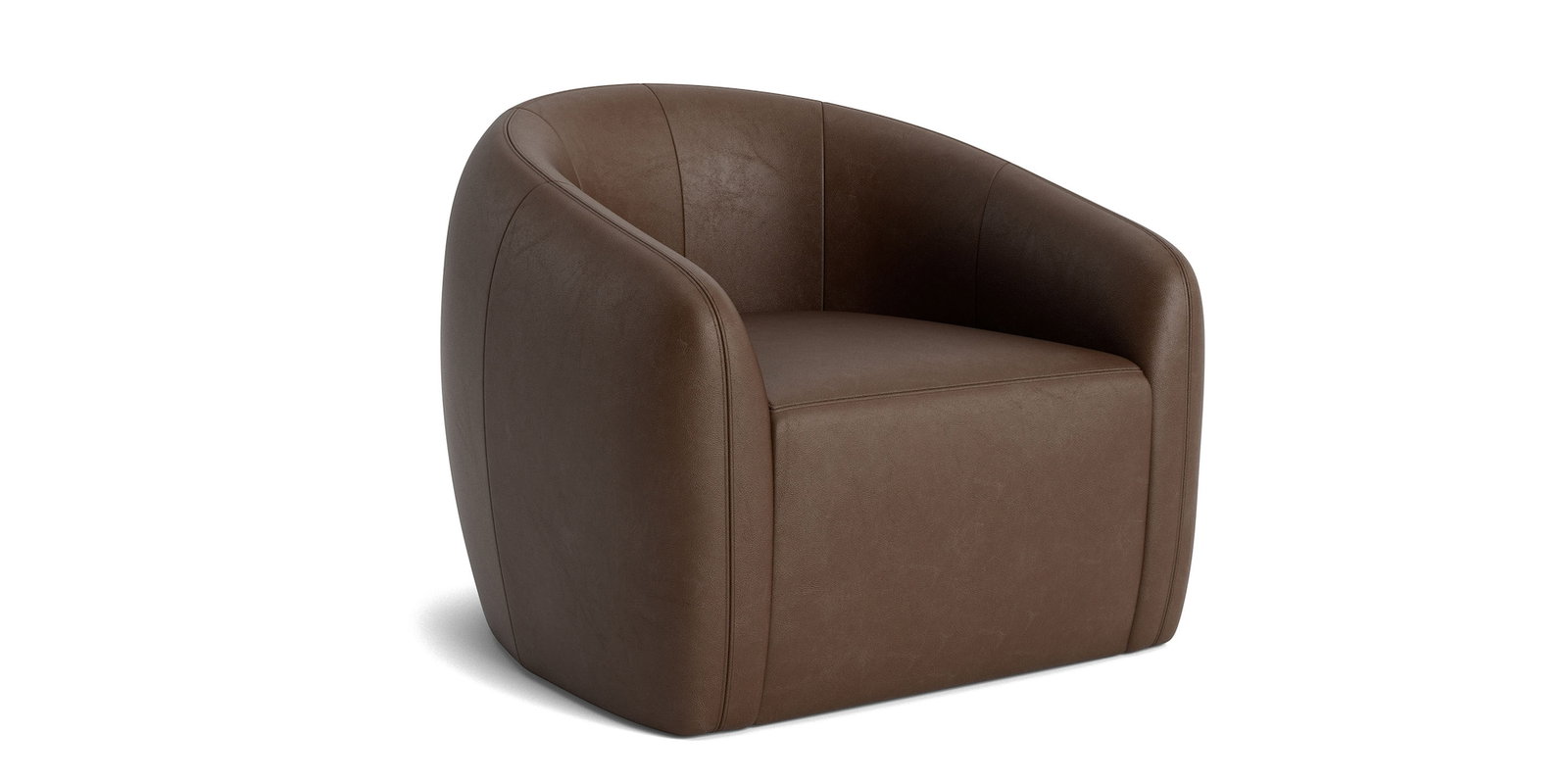 Bassett Furniture 1332-05L Garner Leather Barrel Swivel Chair