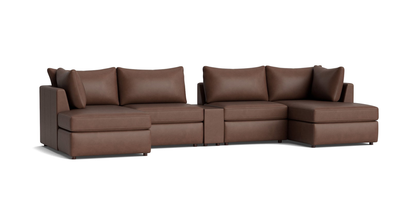 Bassett Furniture 2676-CDCSECTL Beckham Leather Modular Chaise Sectional Sofa