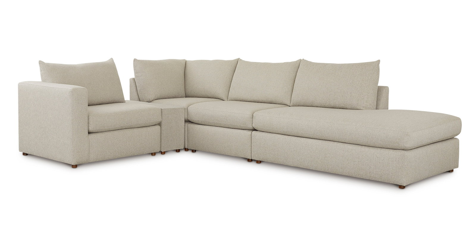 Bassett Furniture 2676-CSECTRBFC Beckham Bumper Modular Sectional with Console