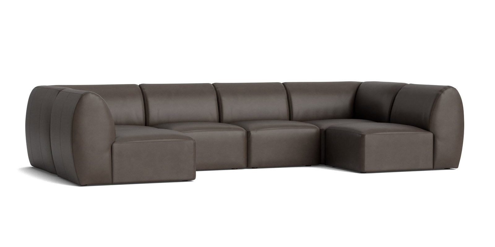 Bassett Furniture 2756-USECT6L Clyde Leather Modular U-Shaped Sectional