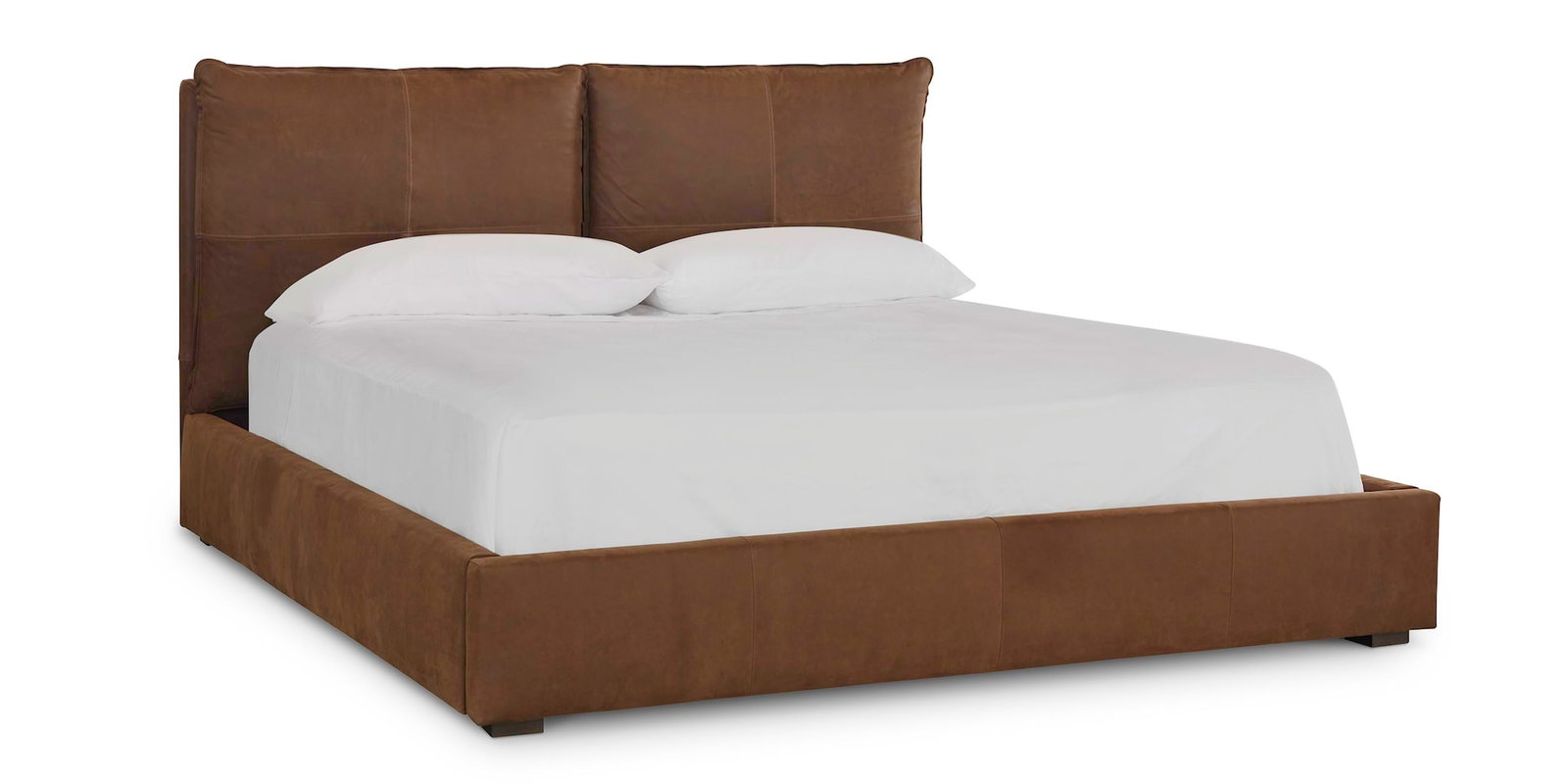 Bassett Furniture 2830-KP59L-7232-8 Greer Queen Leather Upholstered Bed