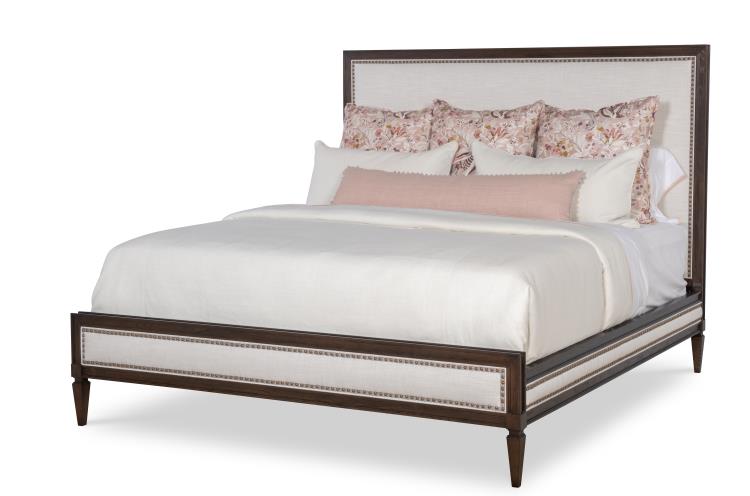 Century Furniture 899-187 Maison ’47 Upholstered Tall Hb Low Fb Panel Bed – Cal King 6/0