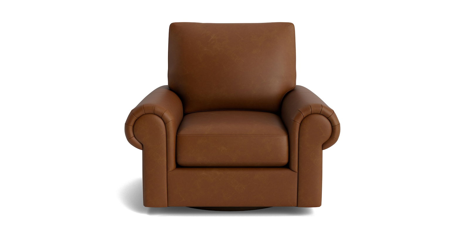 Bassett Furniture C400-05SFL True Custom Leather Large Panel Arm Swivel Chair