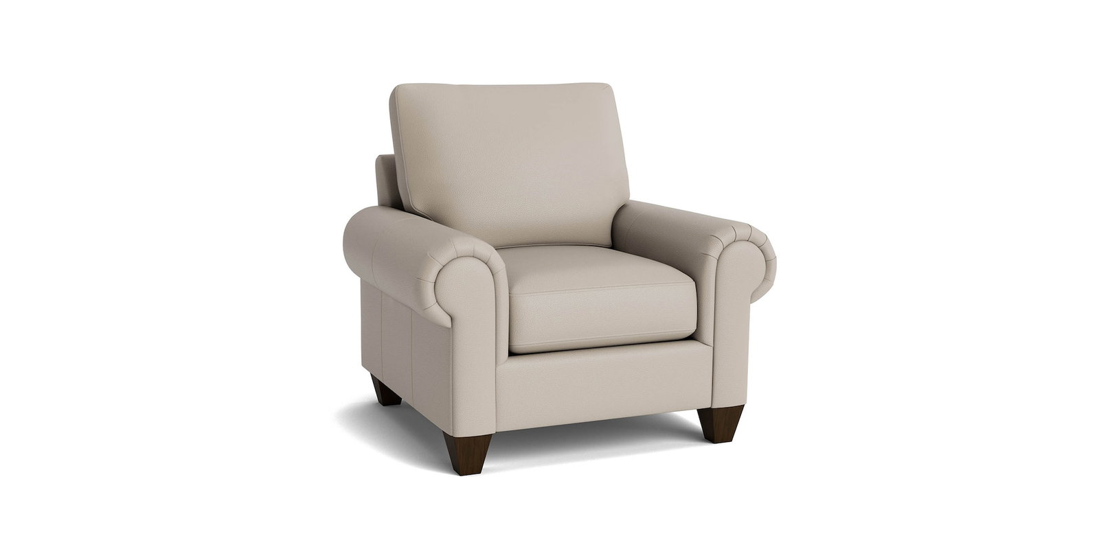 Bassett Furniture C400-12SFL True Custom Leather Large Panel Arm Accent Chair