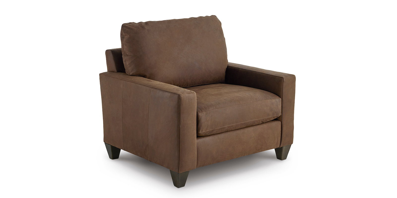 Bassett Furniture C654-18SFL True Custom Leather Track Arm Chair and a Half