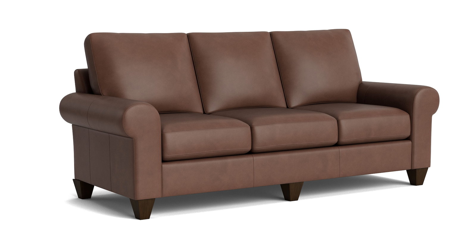 Bassett Furniture C200-72SFL True Custom Leather Large Sock Arm Sofa