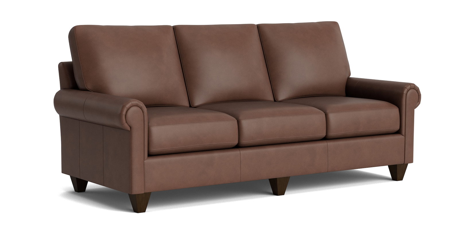 Bassett Furniture C300-72SFL True Custom Leather Panel Arm Sofa