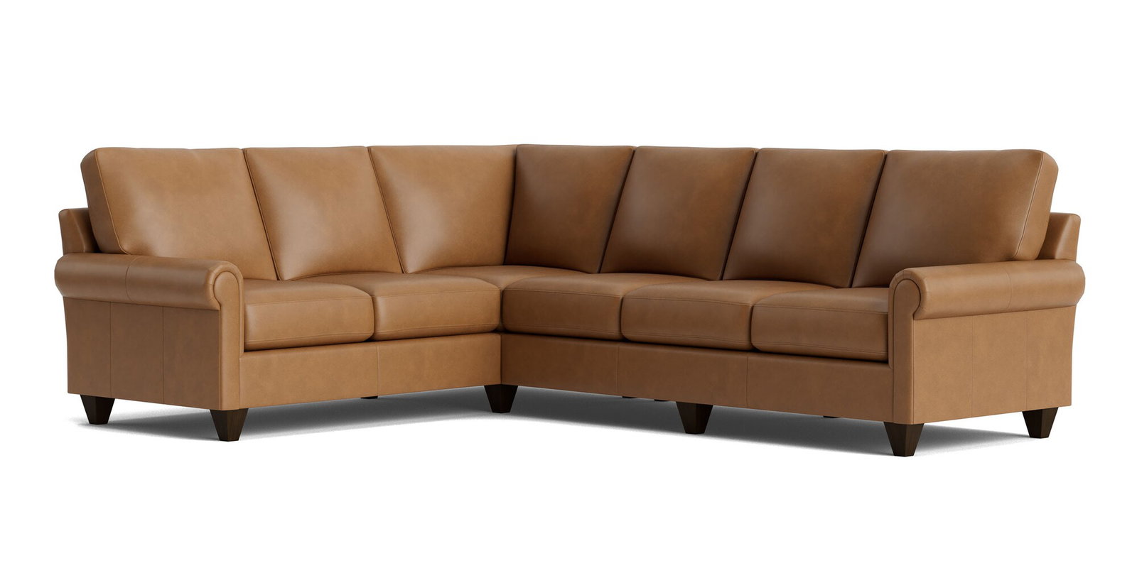 Bassett Furniture C300-L6661SFL True Custom Leather Panel Arm L-Shaped Sectional