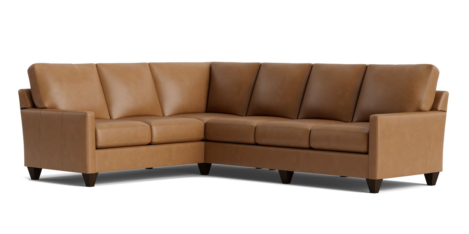 Bassett Furniture C500-L6661SFL True Custom Leather Track Arm L-Shaped Sectional