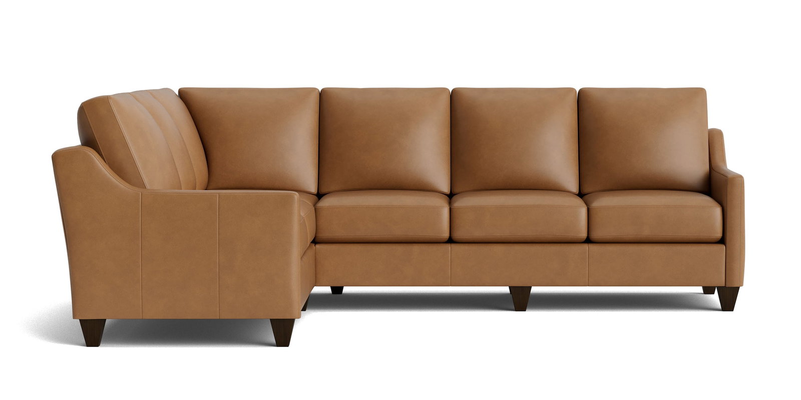 Bassett Furniture C900-L6661SFL True Custom Leather Slope Arm L-Shaped Sectional