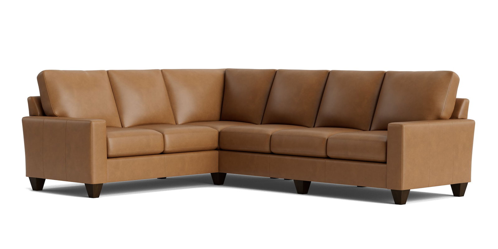 Bassett Furniture C600-L6661SFL Premier True Leather Large Track Arm L-Shaped Sectional