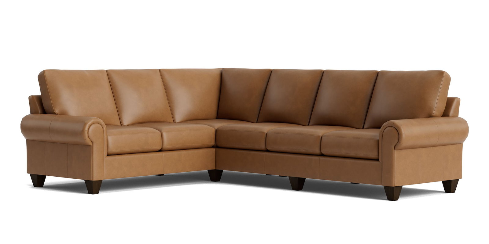 Bassett Furniture C400-L6661SFL True Custom Leather Large Panel Arm L-Shaped Sectional