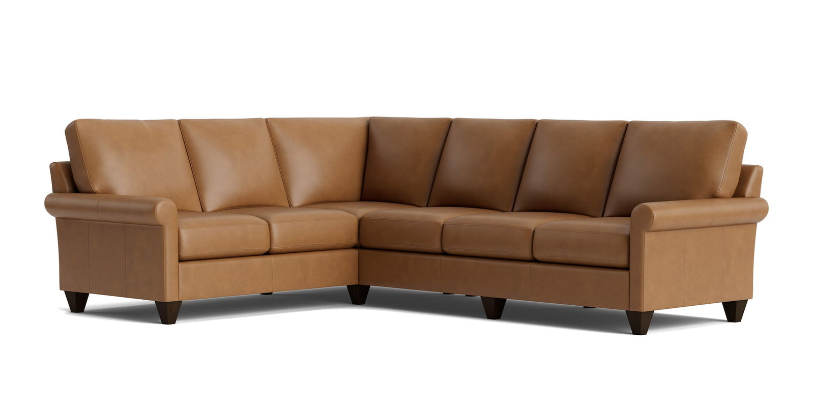 Bassett Furniture C100-L6661SFL True Custom Leather Sock Arm L-Shaped Sectional