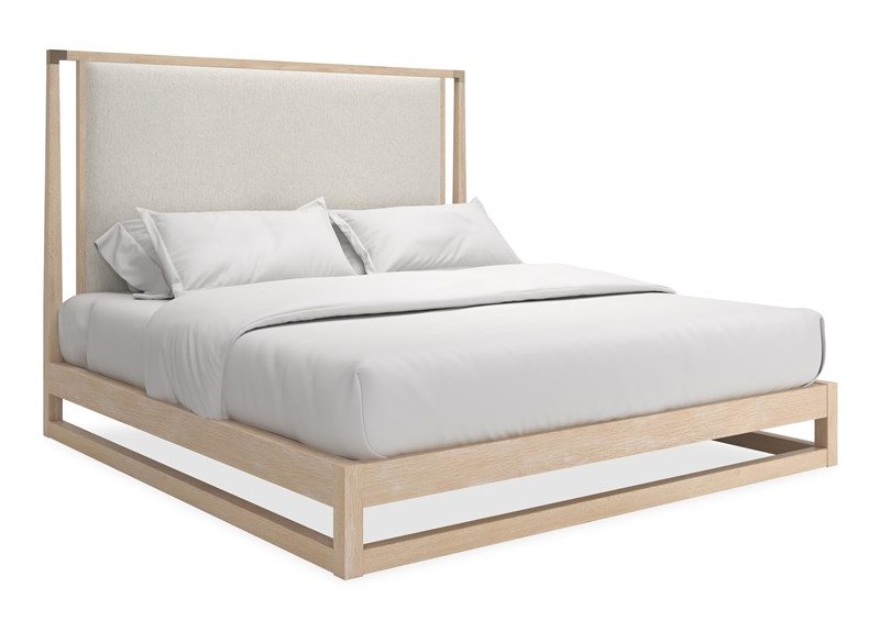 Caracole Furniture CLA-424-102 Pinstripe Uph Queen Bed Light Caracole Furniture CLA-424-102 Pinstripe Uph Queen Bed Light