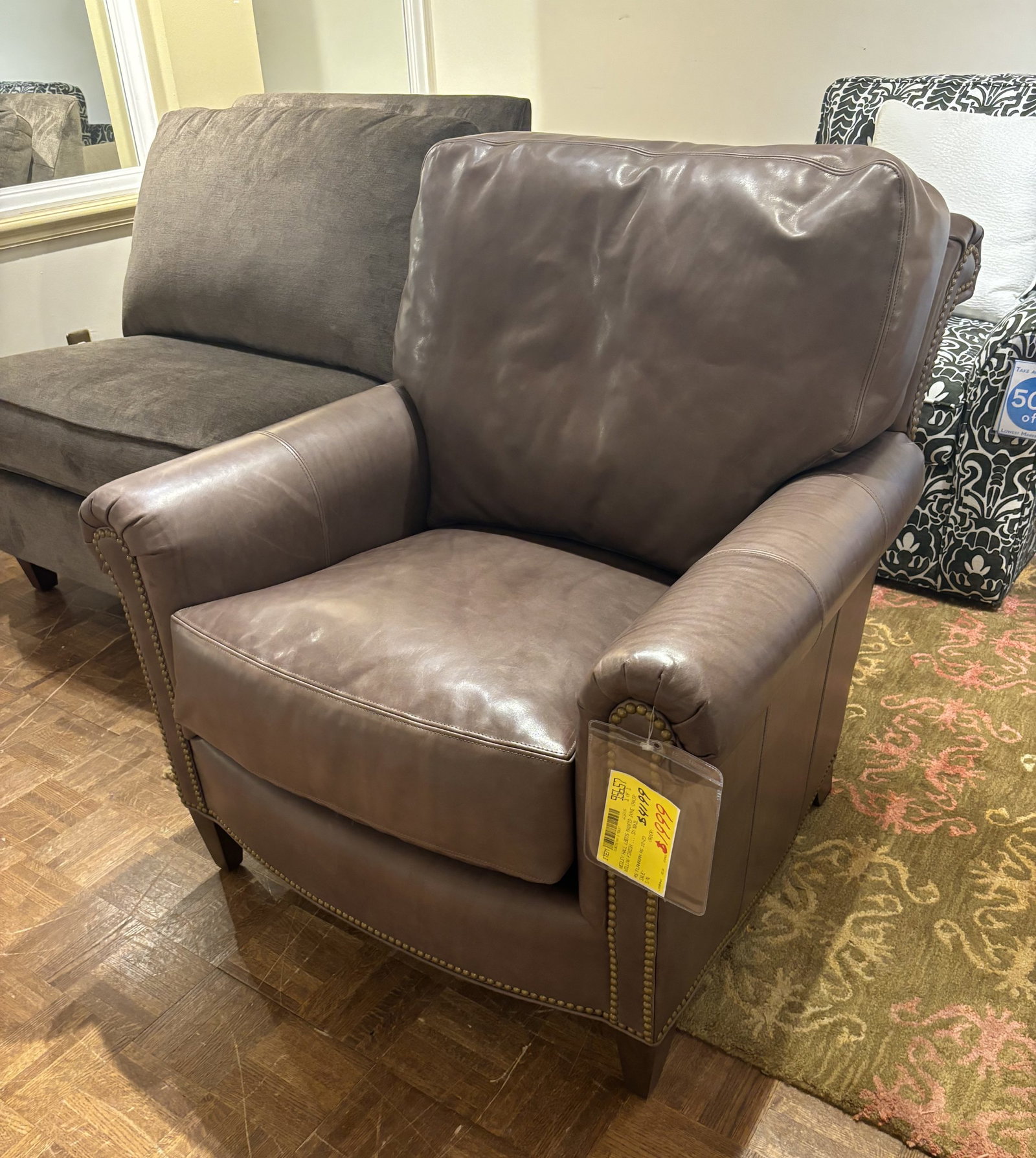 Wesley Hall L8075 Barringer Leather Living Room Chair