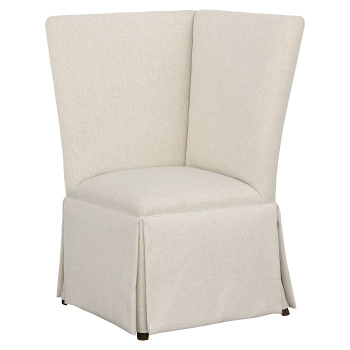 Fairfield Furniture 1271-29-T Straight Back Skirted Corner Chair Banquette, with Legs in Tobacco Finish