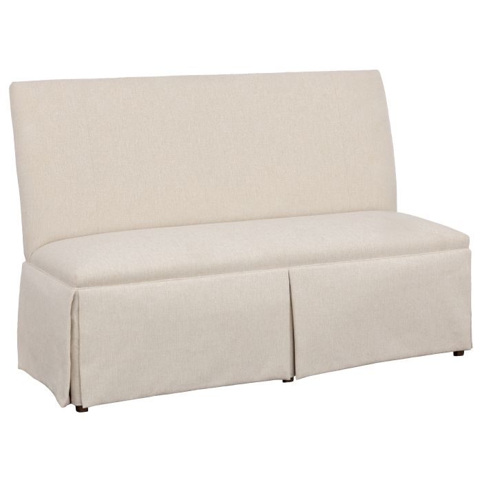 Fairfield Furniture 1271-60-T Straight Back Skirted Armless Banquette 60″, with Legs in Tobacco Finish