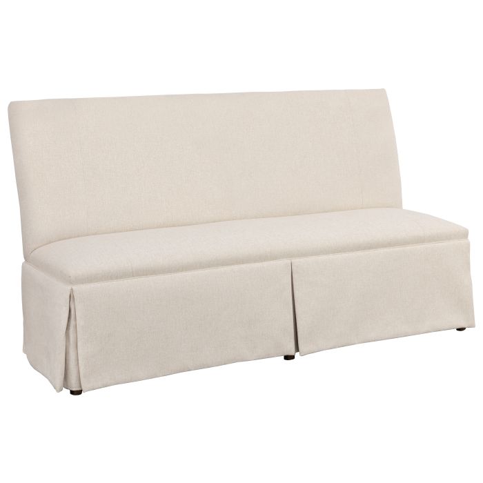 Fairfield Furniture 1271-72-T Straight Back Skirted Armless Banquette 72″, with Legs in Tobacco Finish