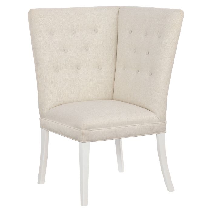 Fairfield Furniture 1272-29-L Straight Back Corner Chair Banquette, with Legs in Linen Finish with buttons