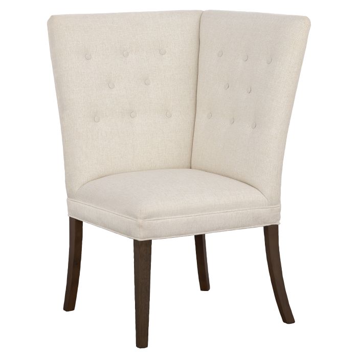 Fairfield Furniture 1272-29-T Straight Back Corner Chair Banquette, with Legs in Tobacco Finish with buttons