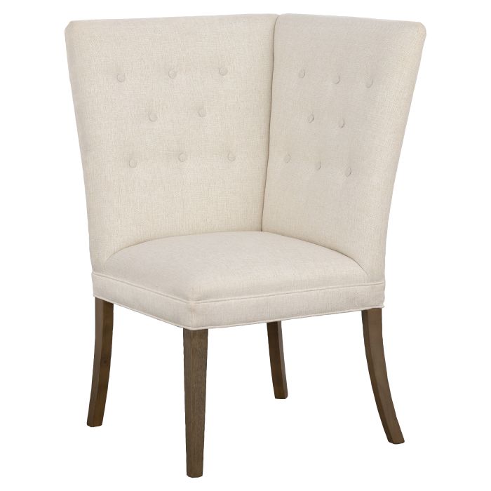 Fairfield Furniture 1272-29 Straight Back Corner Chair Banquette, with Legs, Finish Choices with buttons
