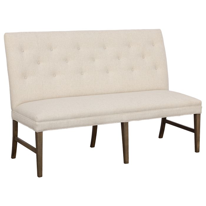Fairfield Furniture 1272-60-M Straight Back Armless Banquette 60″, with Legs in Mica Finish with buttons