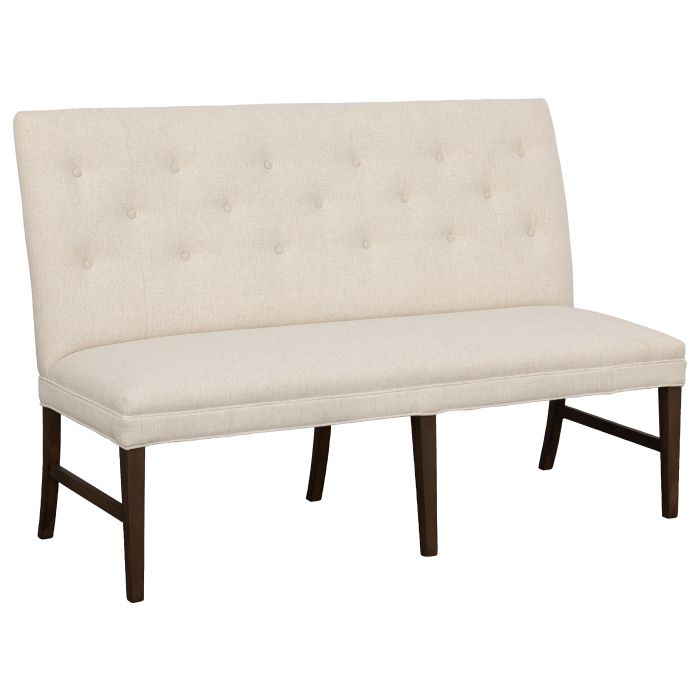 Fairfield Furniture 1272-60-T Straight Back Armless Banquette 60″, with Legs in Tobacco Finish with buttons
