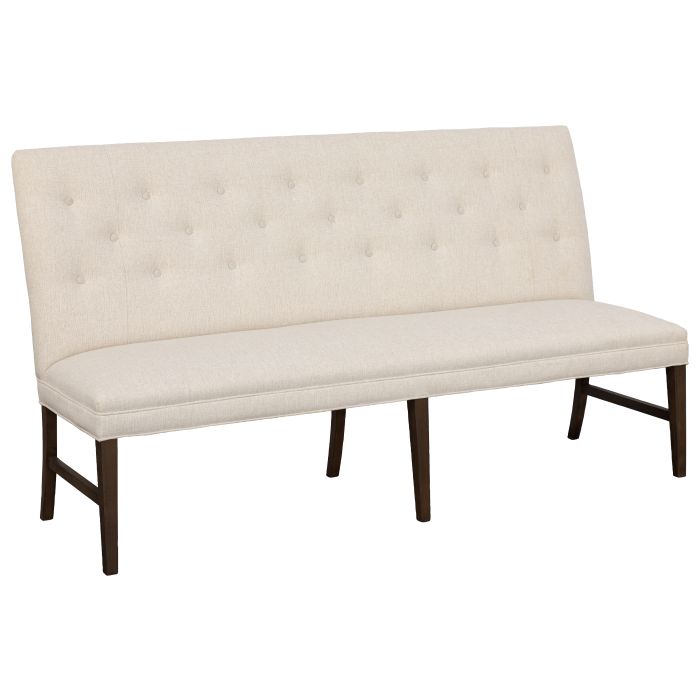 Fairfield Furniture 1272-72-T Straight Back Armless Banquette 72″, with Legs in Tobacco Finish with buttons