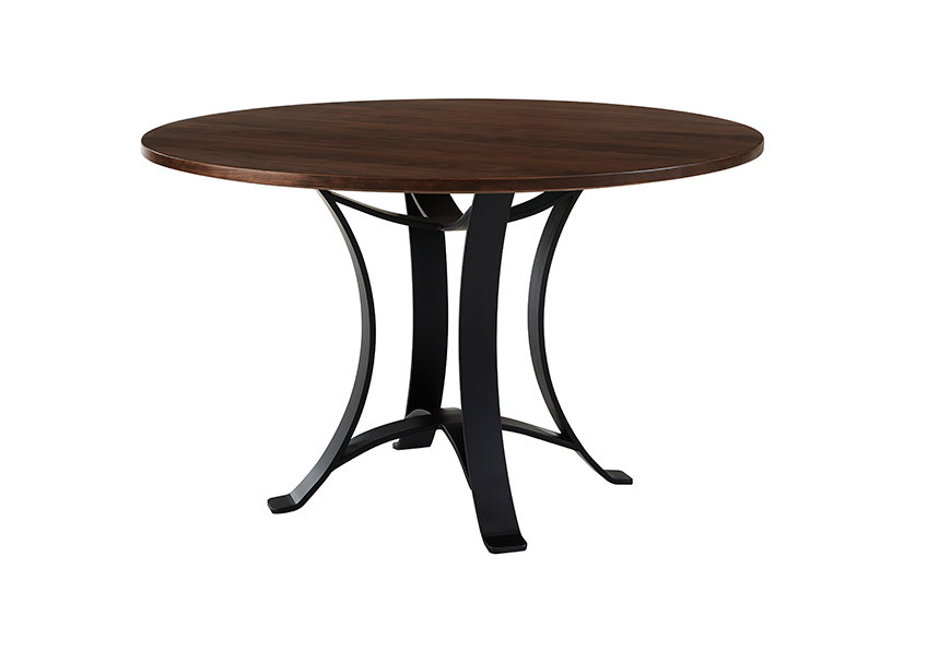 Artisan and Post 150-048-200 Crafted Cherry 48 Inch Round Table with Metal Base Dark Cherry Finish
