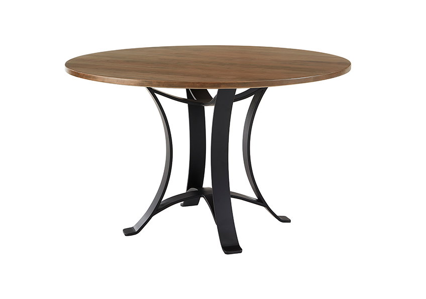 Artisan and Post 151-048-200 Crafted Cherry 48 Inch Round Table with Metal Base Medium Cherry Finish