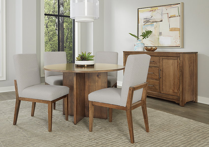 Artisan and Post 151-060-160 Crafted Cherry 60 Inch Round Table with Wood Base Medium Cherry Finish