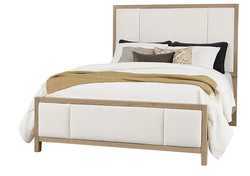 Artisan and Post 154-661-166-944-MS2 Crafted Cherry Erin’s California King Upholstered Bed Bleached White Finish