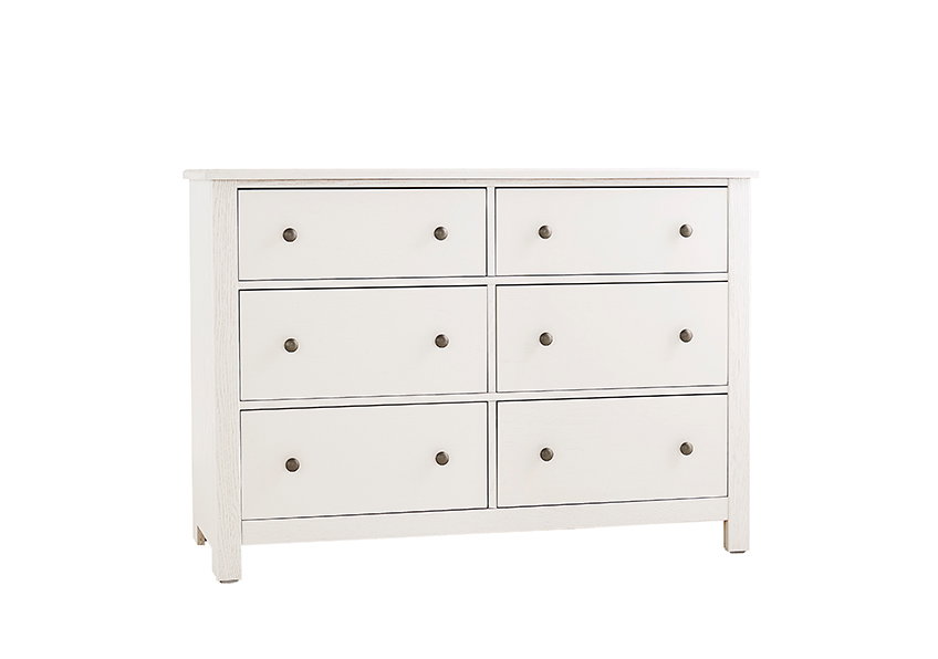 Vaughan Bassett 16-002 Fundamentals 6 Drawer Dresser White