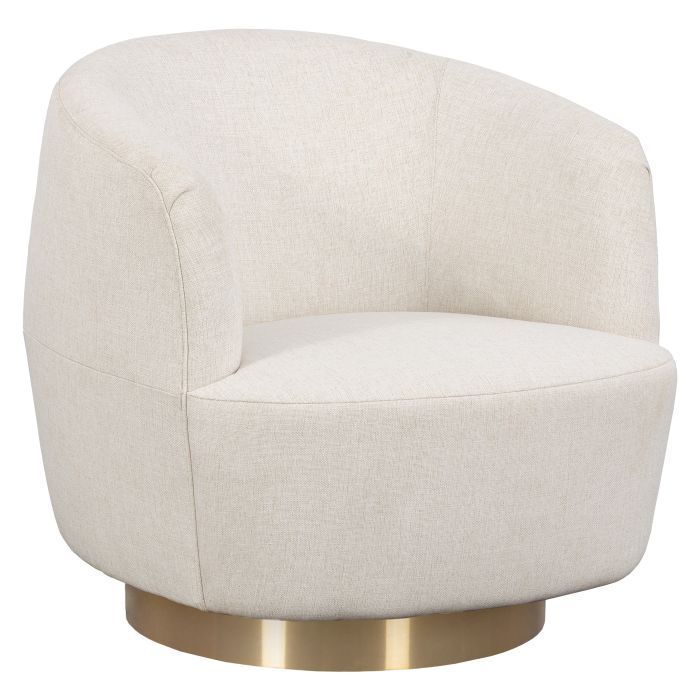 Fairfield Furniture L-6037-31-7 Dhalia Swivel Chair, Leather, Bright Brass Metal Base