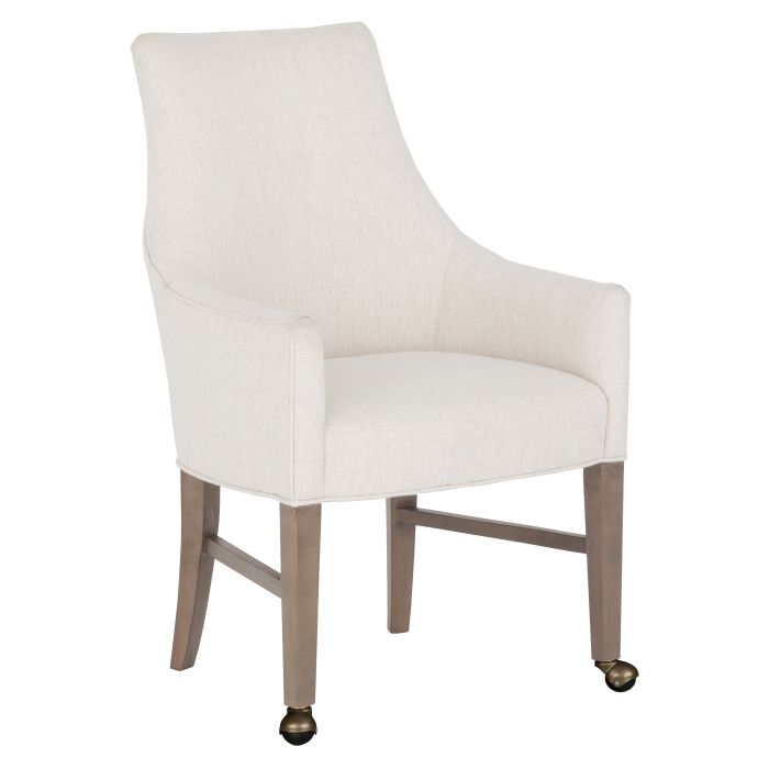 Fairfield Furniture L-6038-A2-M  Dena Arm Chair, Leather, with two front casters, Mica Finish