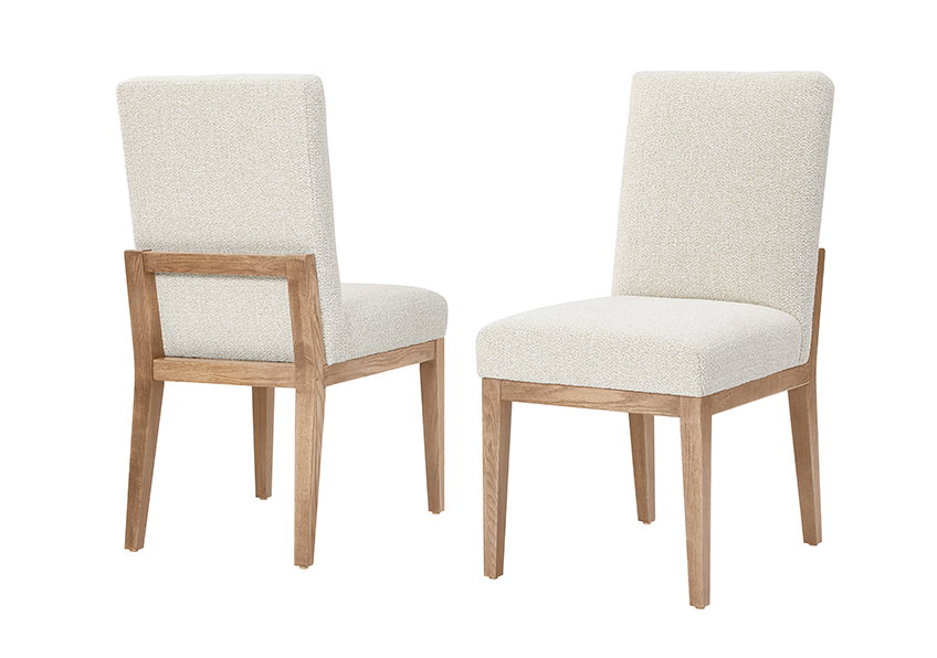 Artisan and Post 755-030B Dovetail Upholstered Side Chair Oatmeal Fabric Bleached White Finish