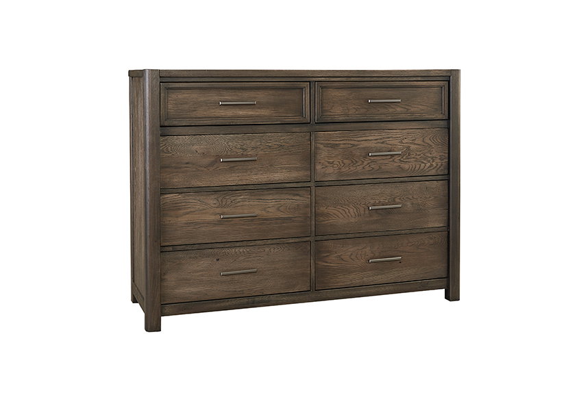 Vaughan Bassett 793-003 Crafted Oak 8 Drawer Dresser Aged Gray Finish