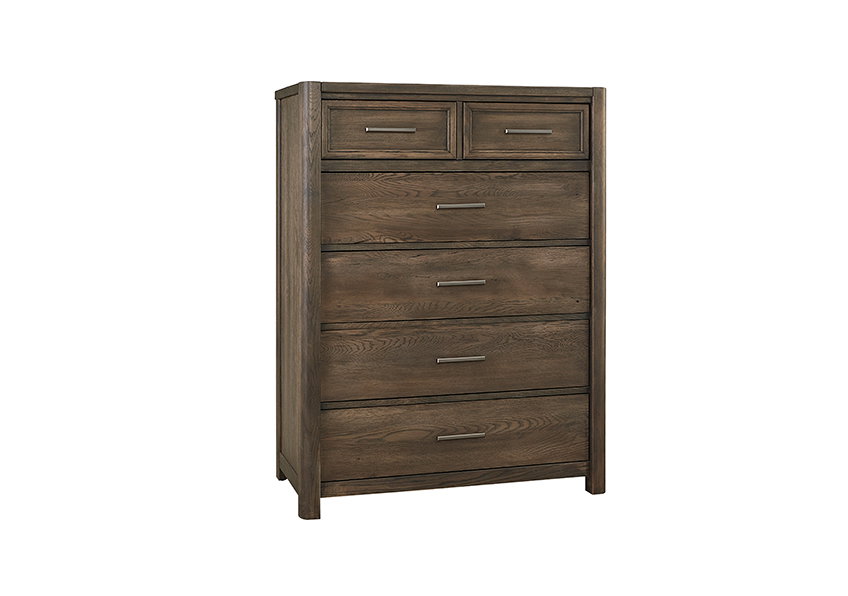 Vaughan Bassett 793-115 Crafted Oak 5 Drawer Chest Aged Gray Finish