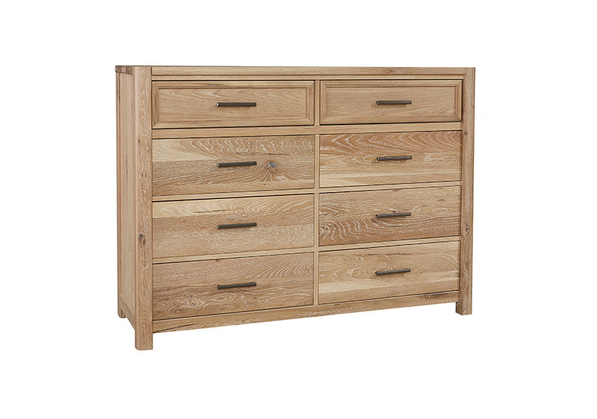 Vaughan Bassett 795-003 Crafted Oak 8 Drawer Dresser Bleached White Finish