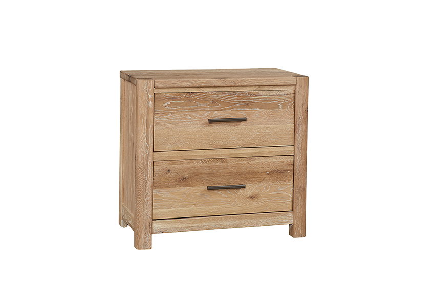 Vaughan Bassett 795-227 Crafted Oak 2 Drawer Nightstand Bleached White Finish