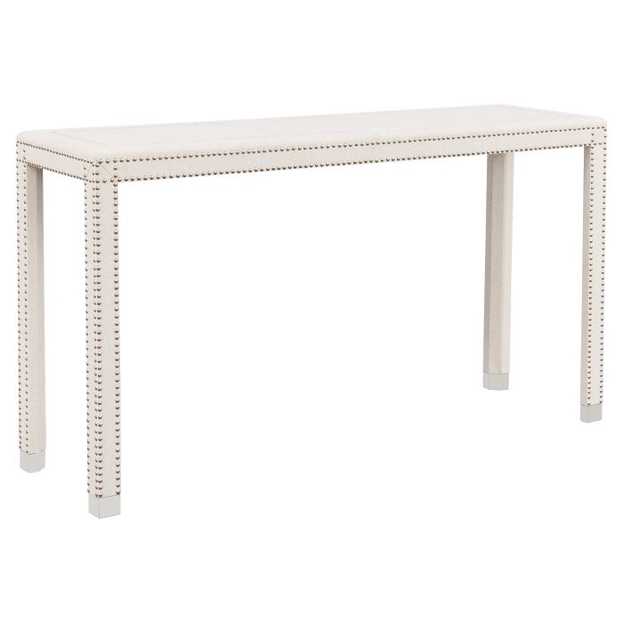 Fairfield Furniture 8007-96-2 Beverly Console Table, Faux Leather, Nickel Finish